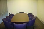 Conference room with table and chairs